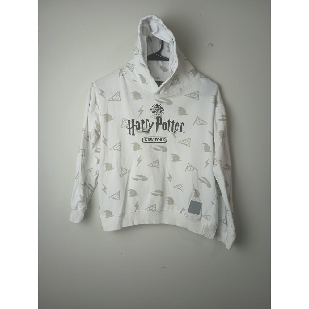 Harry Potter NYC White and Gray Kids Hoodie‎ Wizarding World Size 9-10 Years
